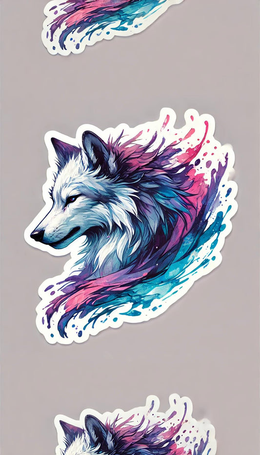 Vinyl sticker: Watercolor Werewolf Sticker for Laptop, Wall, Car, Window, Bumper, Truck - Artistic Design with Flowing Colors