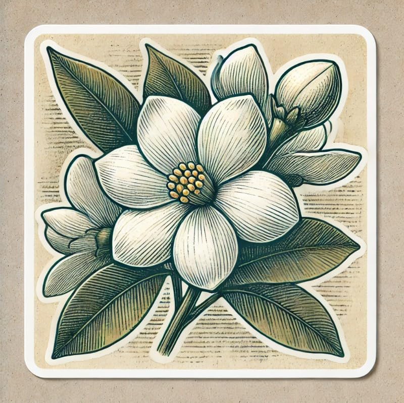 Vinyl sticker: Hand-Drawn Florida Orange Blossom Sticker - Waterproof Car, Laptop, Window, Bumper, Auto, Truck, Water Bottle, Wall, Decal