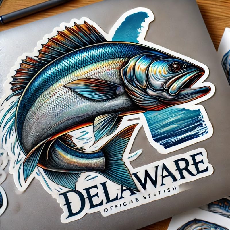 Vinyl sticker: Bold Gray Weakfish Delaware Marine Laptop Wall Car Window Bumper Sticker Decal Truck Waterproof Auto Water Bottle (4)