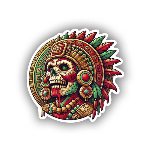 Vinyl sticker: Aztec Xipe Totec God Sticker - Bold Design with Traditional Attire for Laptop, Wall, Car, Window, Bumper, Waterproof Decal for Truck, Auto, Water Bottle. (6)