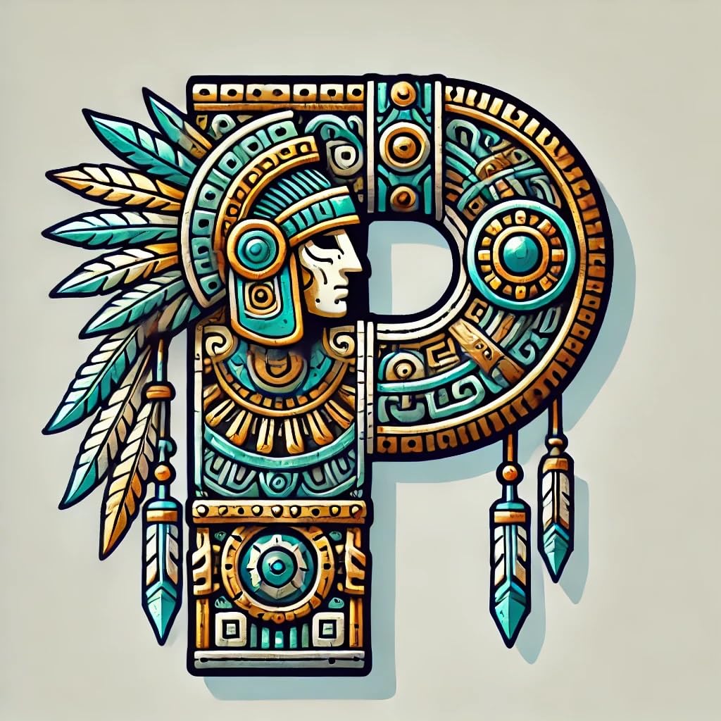 Vinyl sticker: Aztec Letterings: Knights and Warriors Letter O Vinyl Sticker for Laptop Wall Car Window Bumper Truck Waterproof Auto Water Bottle (4)