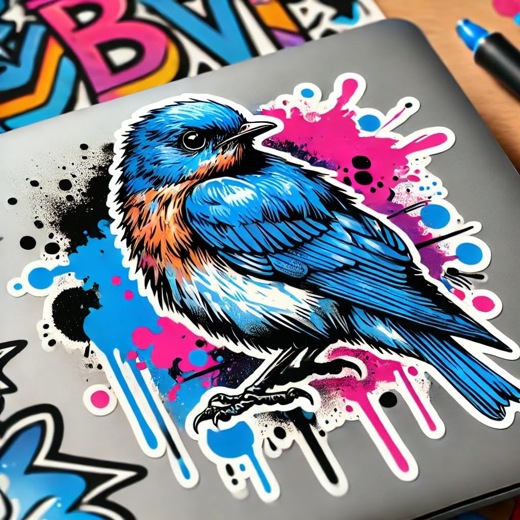 Vinyl sticker: Mountain Bluebird Laptop Wall Car Window Bumper Sticker Decal Truck Waterproof Auto Water Bottle Graffiti Street Art