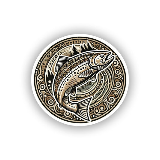 Vinyl sticker: Alaska Chinook Salmon Laptop Wall Car Window Bumper Sticker Decal Truck Waterproof Auto Water Bottle Tribal Design (6)