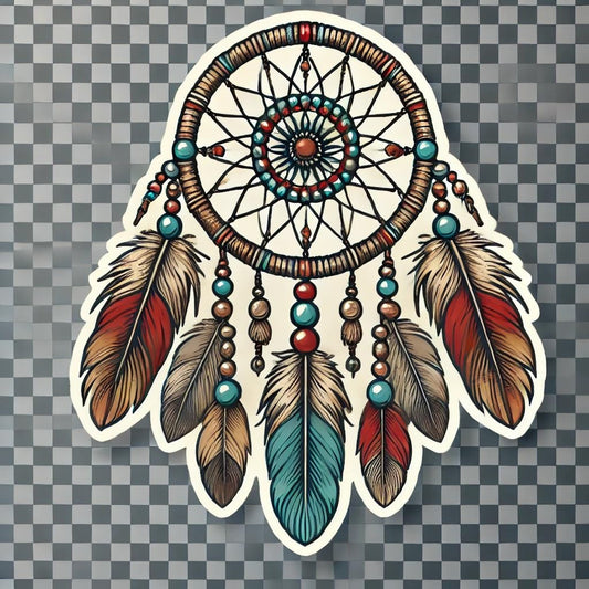 Vinyl sticker: Native American Dreamcatcher Laptop, Wall, Car, Window, Bumper, Sticker, Decal - Waterproof, Auto, Water Bottle, Truck, Durable Vinyl, Cultural Symbol Design