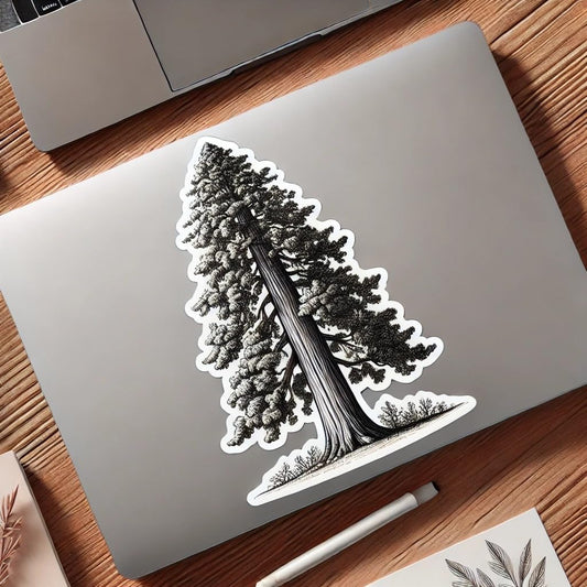 Vinyl sticker: Minimalist California Sequoia Tree Decal - Waterproof Sticker for Laptop, Wall, Car, Window, Bumper, Truck, and Water Bottle (4)