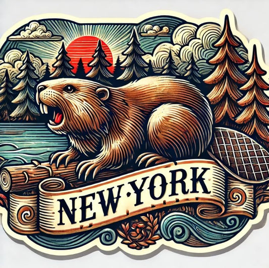 Vinyl sticker: New York Beaver Decal for Car Bumper, Laptop, Wall, Window, Waterproof Vinyl Auto Water Bottle Sticker