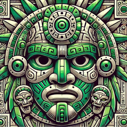Vinyl sticker: Mayan Aztec Mask Vinyl Sticker for Laptop, Wall, Car, Window, Bumper, Waterproof Decal for Truck, Auto, Water Bottle. Variation 7 (6)