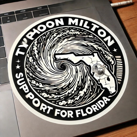 Vinyl sticker: Florida Strong Typhoon Milton Support Sticker Decal for Laptop, Wall, Car, Window, Bumper, Waterproof Vinyl Truck Auto Water Bottle Design (4)