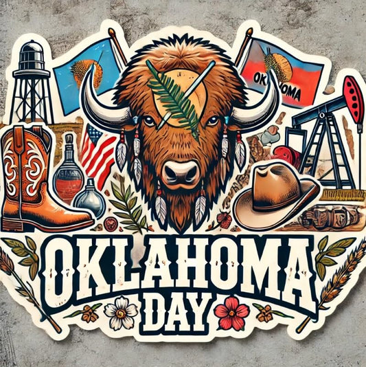Vinyl sticker: Oklahoma Bison Laptop Wall Car Window Bumper Sticker Decal Truck Waterproof Auto Water Bottle