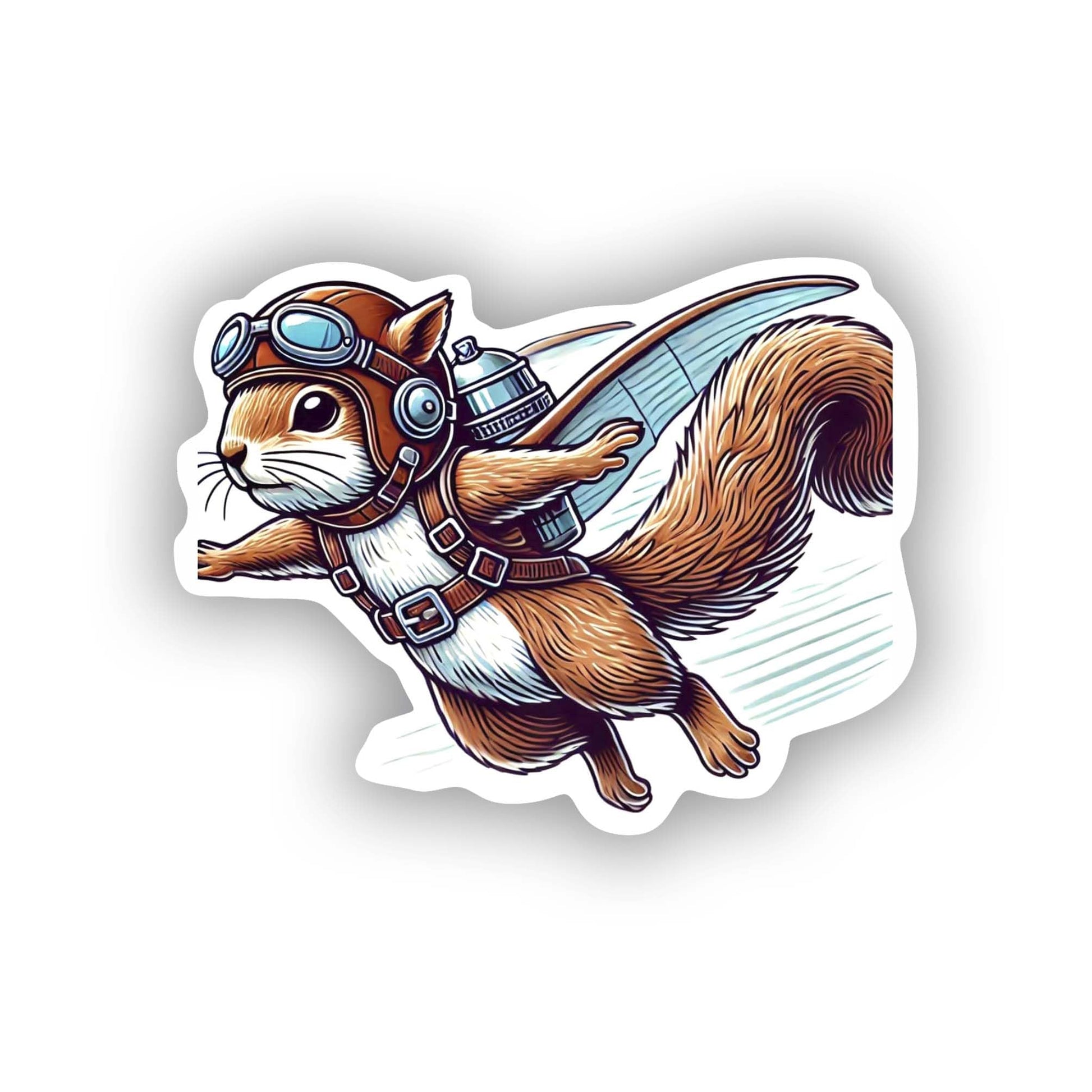 Vinyl sticker: Playful Adventurous Flying Squirrel Laptop Wall Car Window Bumper Sticker Decal - Detailed Cartoon Style - Waterproof and Durable for Auto, Truck, Water Bottle, More (4)