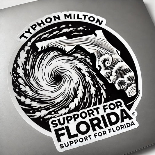 Vinyl sticker: Lightning Typhoon Milton Support for Florida Sticker Decal for Laptop, Wall, Car, Window, Bumper, Waterproof Vinyl Truck Auto Water Bottle Design (6)