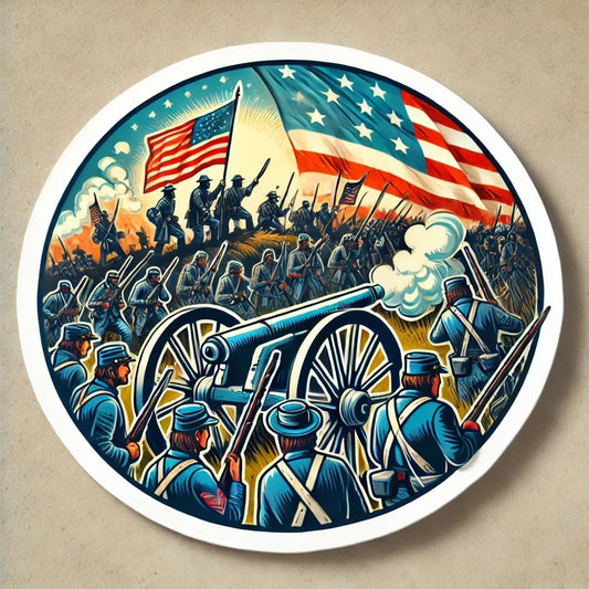 Vinyl sticker: Battle of Gettysburg Sticker - Vibrant Vinyl Decal for Laptop, Wall, Car, Window, Bumper, Truck, Water Bottle - Historical Battlefield Scene Design (8)