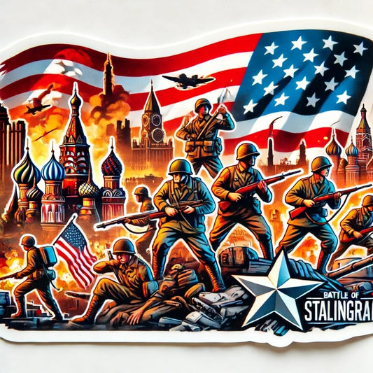 Vinyl sticker: Battle of Stalingrad Sticker - Vibrant Vinyl Decal for Laptop, Wall, Car, Window, Bumper, Truck, Water Bottle - Historic WWII Urban Combat Design (8)
