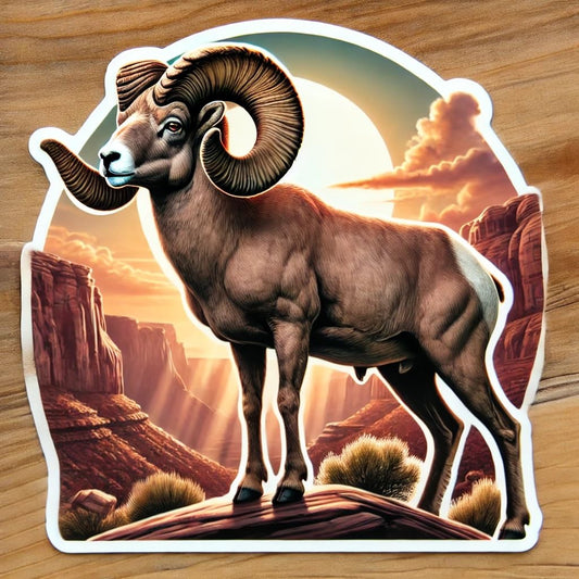 Vinyl sticker: Desert Bighorn Sheep Waterproof Sticker – Laptop, Wall, Window, Car, Bumper, Decal, Truck, Auto, Water Bottle (4)