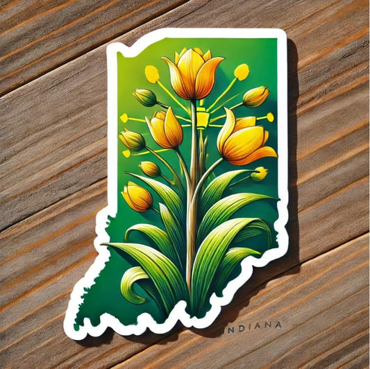Vinyl sticker: Indiana Tulip Tree Nature Vinyl Sticker – Waterproof Car, Laptop, Window, Bumper & Water Bottle Decal. Variation 4 (4)
