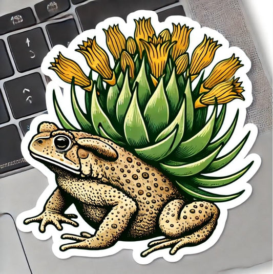 Vinyl sticker: Agave Bloom Toad New Mexico Sticker – Waterproof Vinyl Desert Plant & Wildlife Decal for Laptop, Truck, Water Bottle, Car Window, Auto, Wall, and Bumper (6)