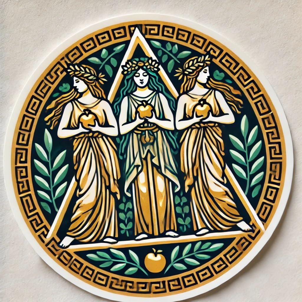 Vinyl sticker: Laptop Wall Car Window Bumper Sticker Decal - Hesperides with Spiraling Apples Waterproof Vinyl for Auto and Water Bottle (4)