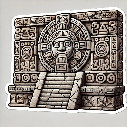 Vinyl sticker: Aztec Feathered Serpent Stone Sculpture Laptop Wall Car Window Bumper Sticker Decal Truck Waterproof Auto Water Bottle (6)