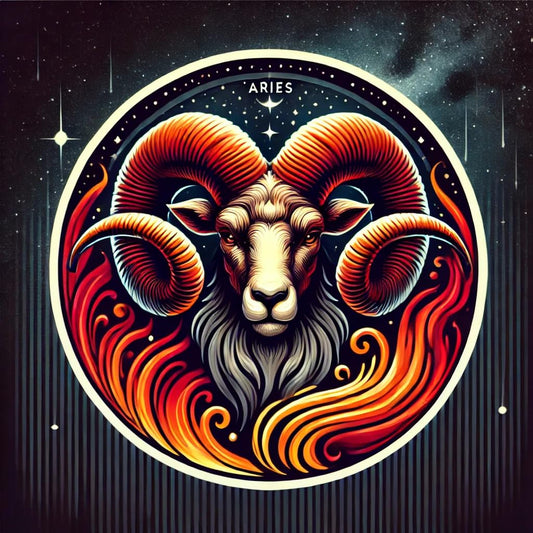 Vinyl sticker: Fiery Aries Ram Round Sticker for Laptop, Wall, Car, Window, Waterproof Decal for Trucks and Water Bottles – Celestial Circle Design (6)