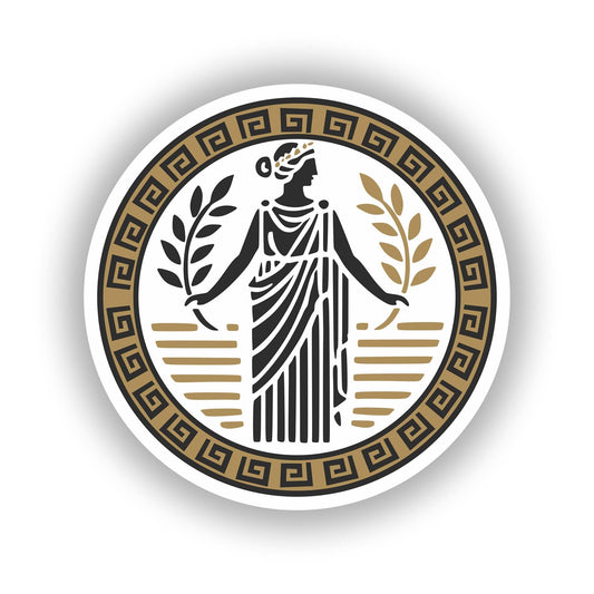 Vinyl sticker: Athena Silhouette with Laurel Wreath Greek Mythology Sticker for Laptop, Wall, Car, Window, Bumper, Decal, Truck, Waterproof, Auto, Water Bottle