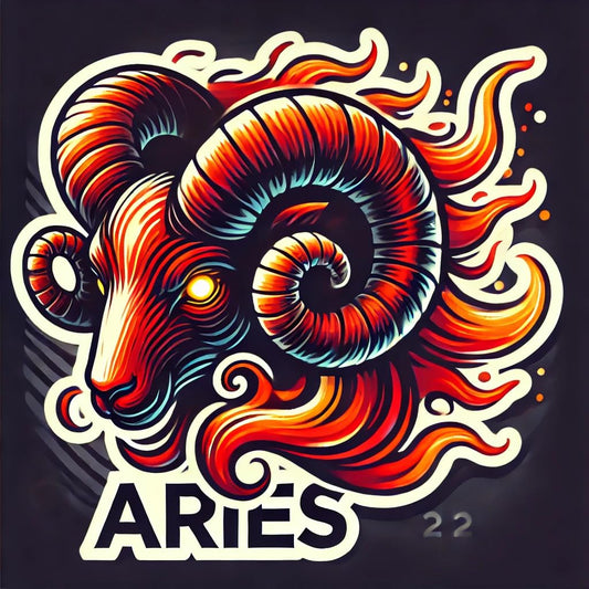 Vinyl sticker: Fiery Aries Zodiac Ram Decal for Laptop, Wall, Car, Window, Waterproof Sticker for Trucks and Water Bottles - Bold Flame Design (6)
