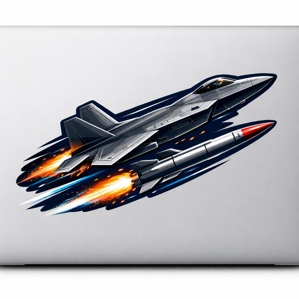 JM Jet and Missile Sticker Decal Vinyl Laptop Car Window Bumper AUTO Water Bottle Helmets Waterproof