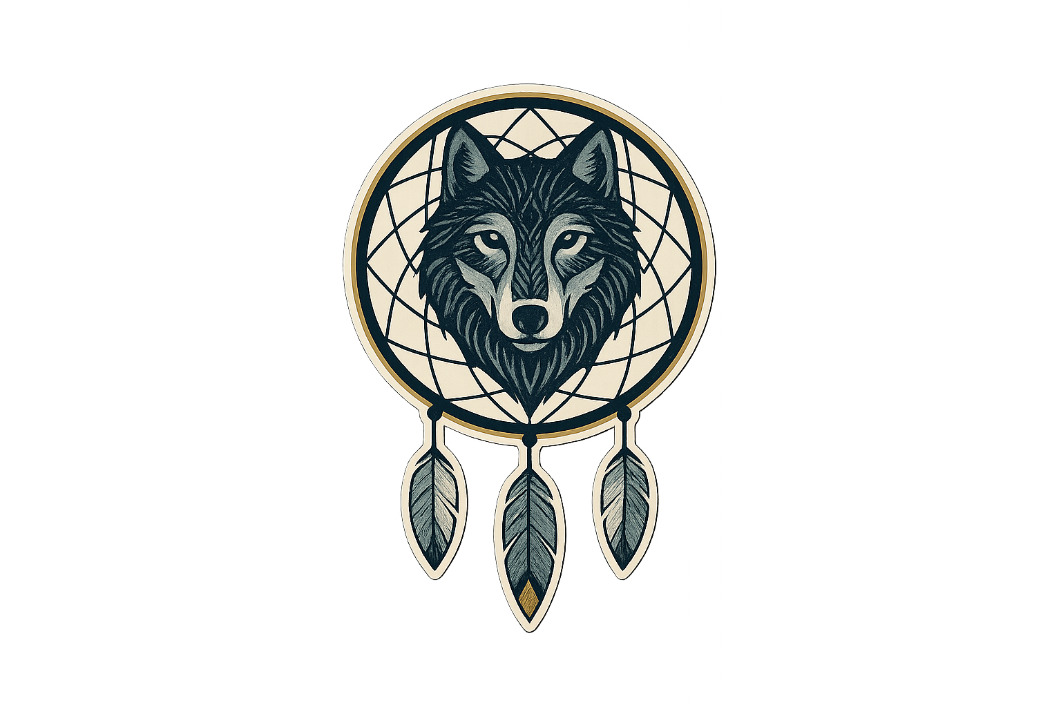 Dreamcatcher Wolf Face Sticker Decal Vinyl Laptop Car Window Bumper AUTO Water Bottle Helmets Waterproof