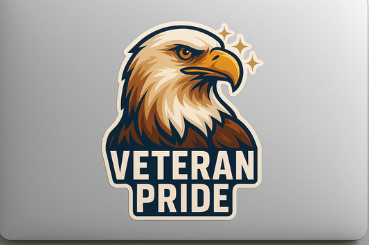 Veteran Pride Bald Eagle Sticker Decal Vinyl Laptop Car Window Bumper AUTO Water Bottle Helmets Waterproof USA
