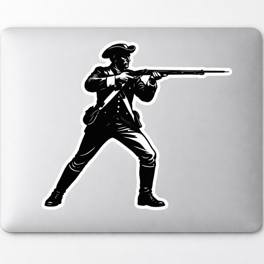 USA United States Revolutionary War Soldier Sticker Decal Vinyl Laptop Car Window Bumper AUTO Water Bottle Helmets Waterproof