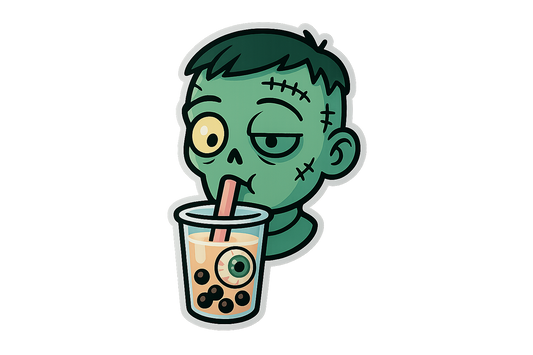 Zombie Bubble Tea Sticker Decal Vinyl Laptop Car Window Bumper AUTO Water Bottle Helmets Waterproof Undead Cartoon