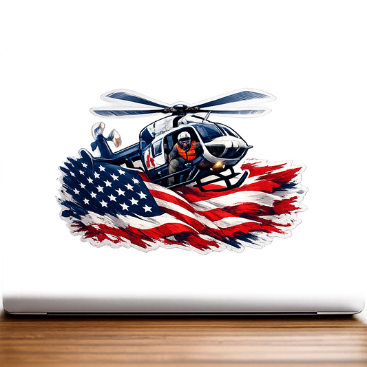 US United States Medical Helicopter Sticker Decal Vinyl Laptop Car Window Bumper AUTO Water Bottle Helmets Waterproof