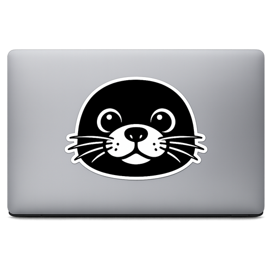 Seal Head Sticker Decal Vinyl Laptop Car Window Bumper AUTO Water Bottle Helmets Waterproof Monochrome