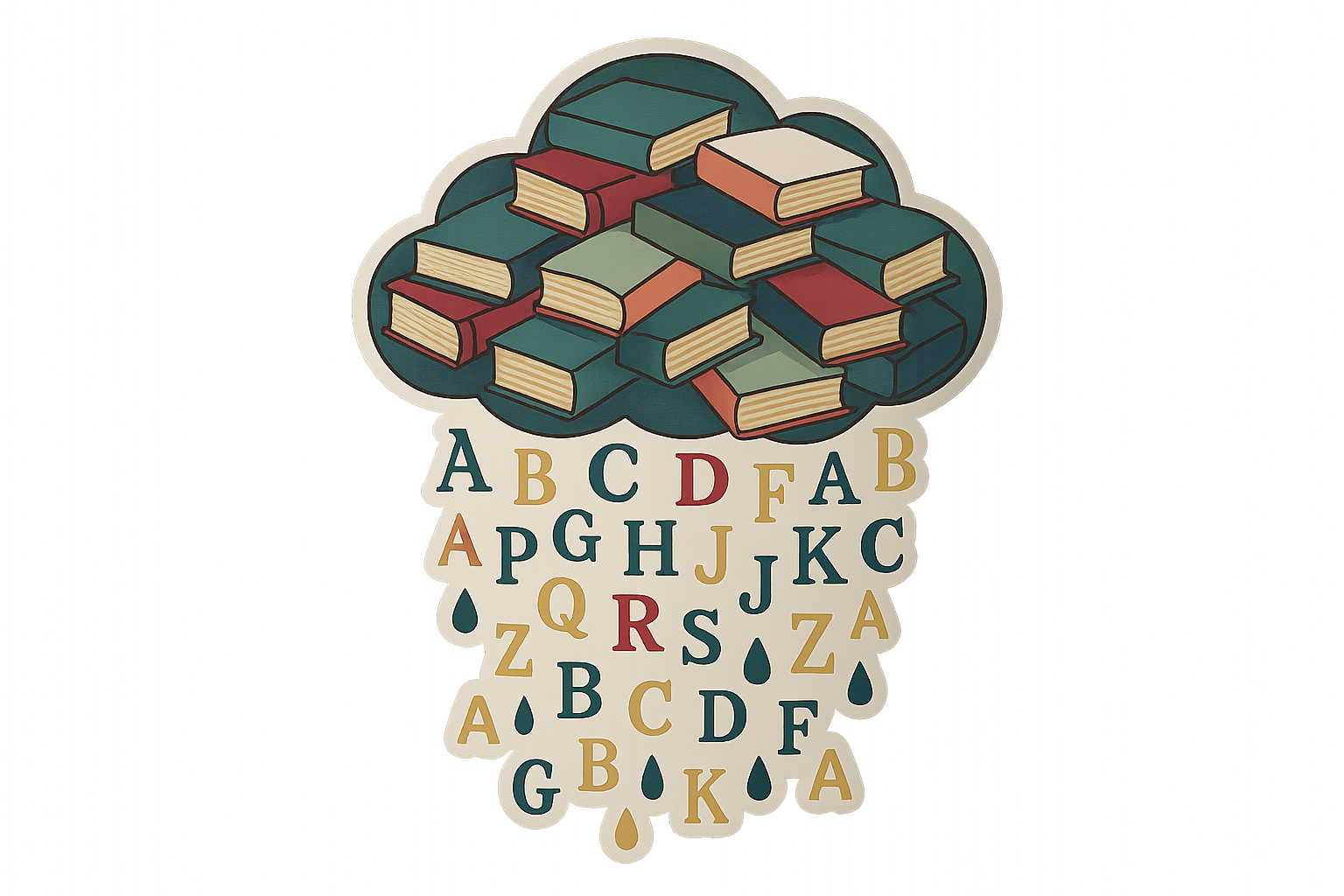 Cloud Storybooks Sticker Decal Vinyl Laptop Car Window Bumper AUTO Bottle Water Bottle Helmets Waterproof Literary Art