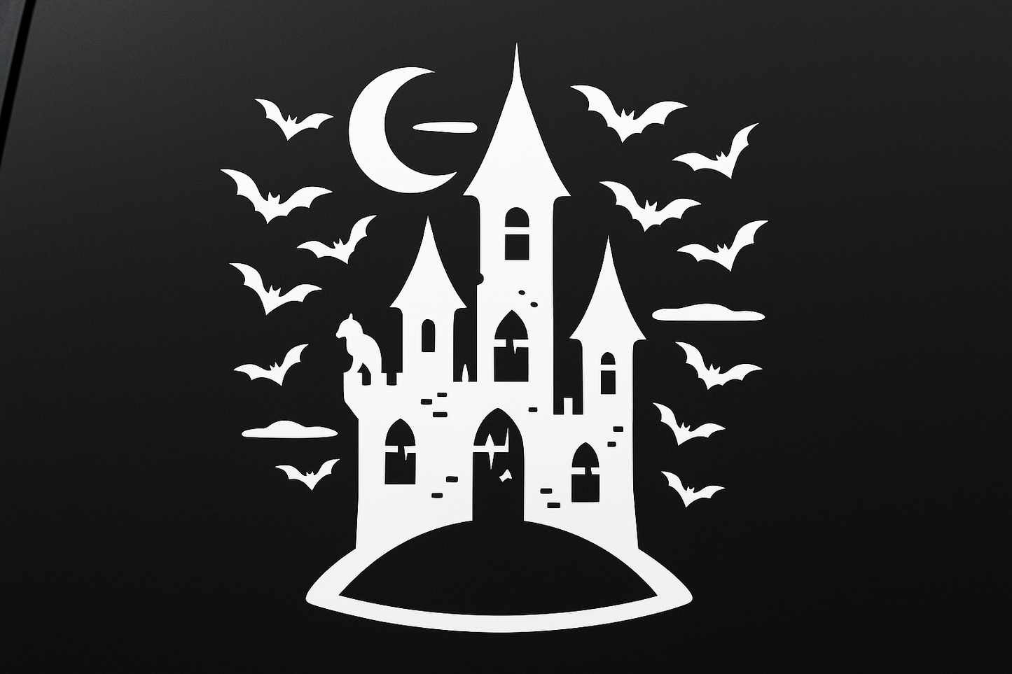 HC Haunted Castle Sticker Decal Vinyl Laptop Car Window Bumper AUTO Water Bottle Helmets Waterproof Bats Spooky