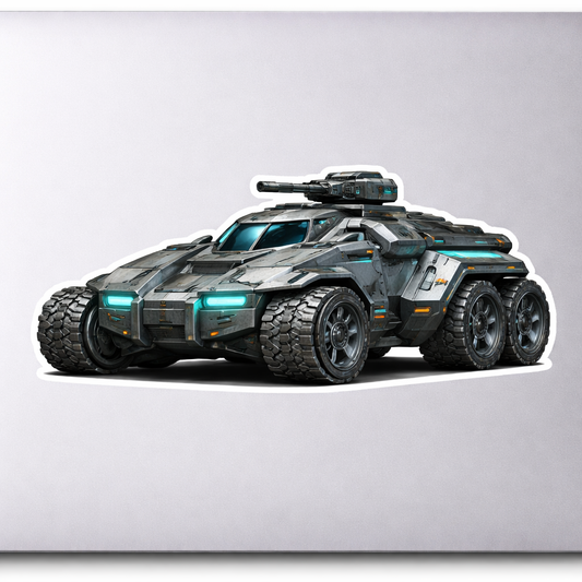 Futuristic Armored Vehicle Sticker Decal Vinyl Laptop Car Window Bumper AUTO Water Bottle Helmets Waterproof Sci-Fi