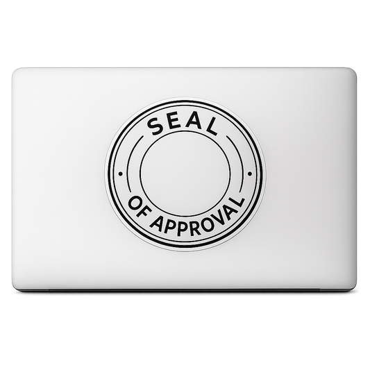 Minimalist SEAL OF APPROVAL Sticker Decal Vinyl Laptop Car Window Bumper AUTO Water Bottle Helmets Waterproof Modern