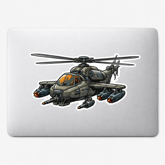 US Gunship Sticker Decal Vinyl Laptop Car Window Bumper AUTO Water Bottle Helmets Waterproof Helicopter Military