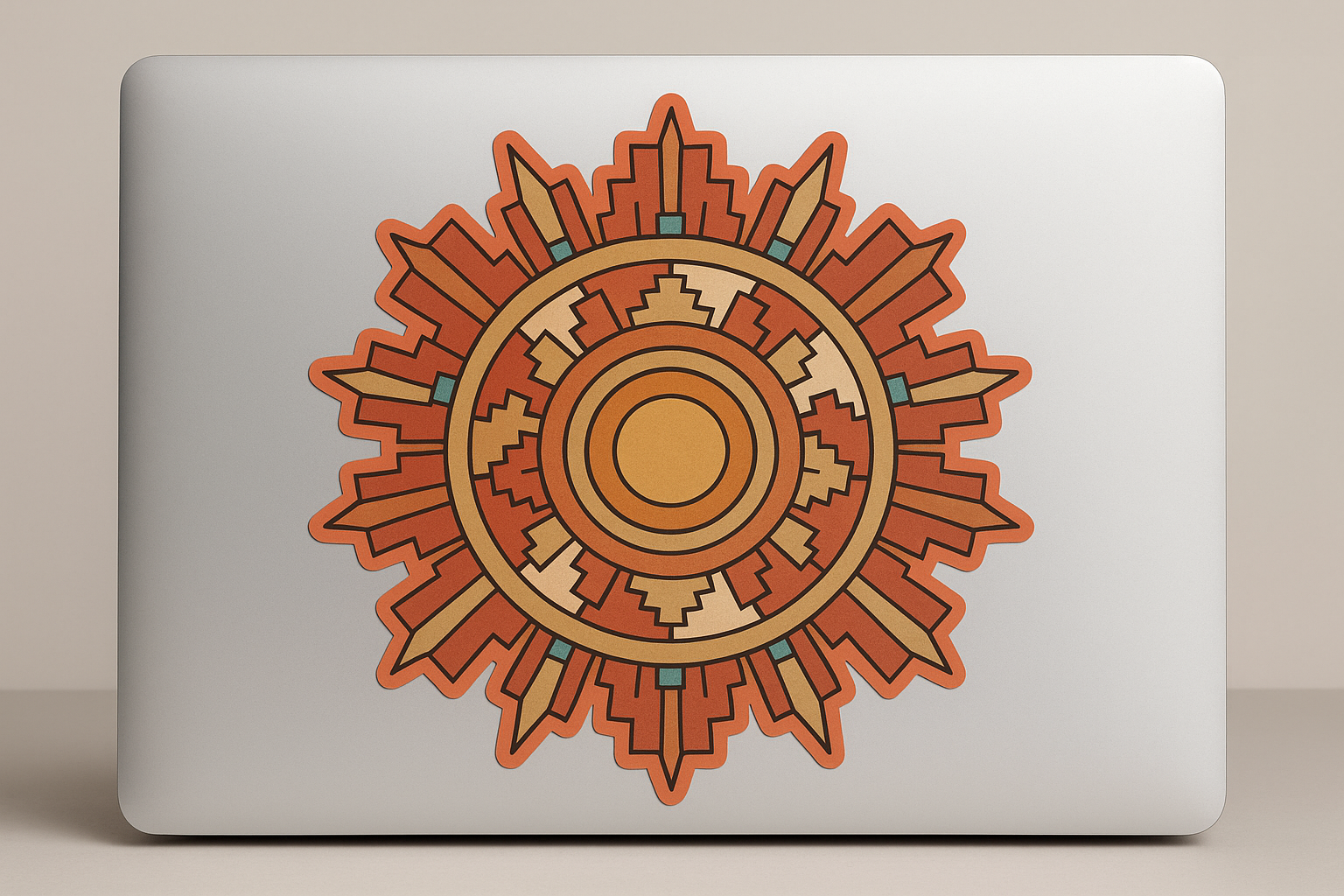 Pueblo Pottery Sunburst Sticker Decal Vinyl Laptop Car Window Bumper AUTO Water Bottle Helmets Waterproof