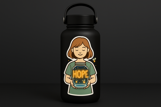 Girl Fireflies Sticker Decal Vinyl Laptop Car Window Bumper AUTO Bottle Water Bottle Helmets Waterproof Hope