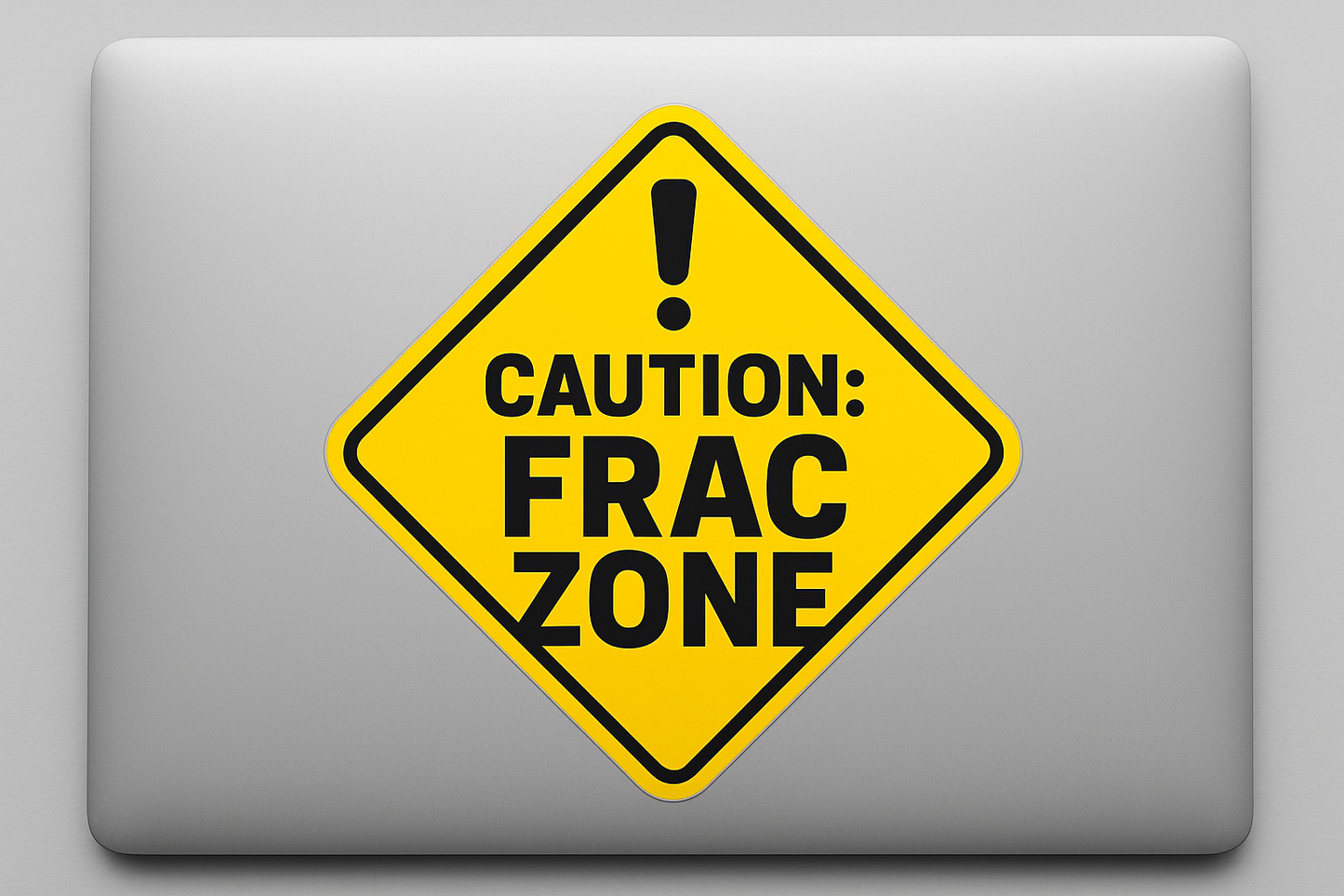 Warning Sign CAUTION FRAC ZONE Sticker Decal Vinyl Laptop Car Window Bumper Truck AUTO Bottle Water Bottle Helmets Waterproof
