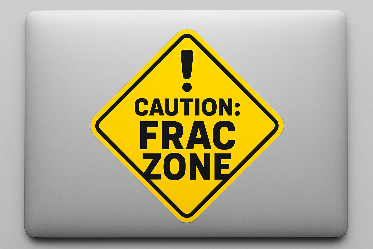 Warning Sign CAUTION FRAC ZONE Sticker Decal Vinyl Laptop Car Window Bumper Truck AUTO Bottle Water Bottle Helmets Waterproof