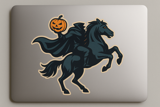 Headless Horseman Pumpkin Sticker Decal Vinyl Laptop Car Window Bumper AUTO Water Bottle Helmets Waterproof Sleepy Hollow