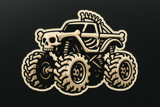 Monster Truck Bone Sticker Decal Vinyl Laptop Car Window Bumper AUTO Water Bottle Helmets Waterproof