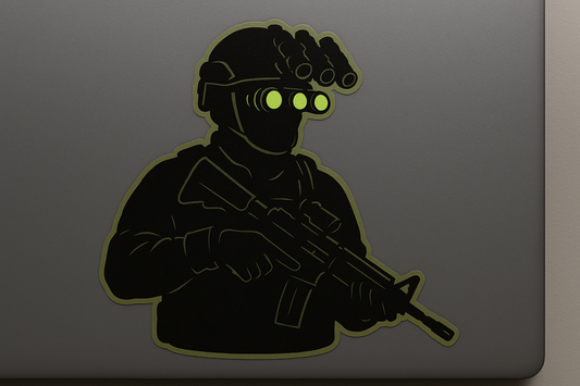 Soldier Night Vision Sticker Decal Vinyl Laptop Car Window Bumper Truck AUTO Bottle Water Bottle Helmets Waterproof