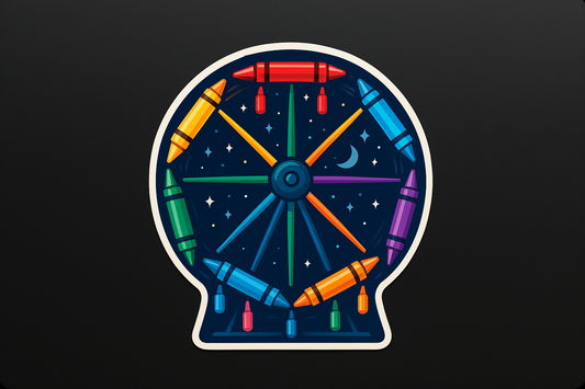 Ferris Wheel Sticker Decal Vinyl Laptop Car Window Bumper AUTO Water Bottle Helmets Waterproof Crayon Art