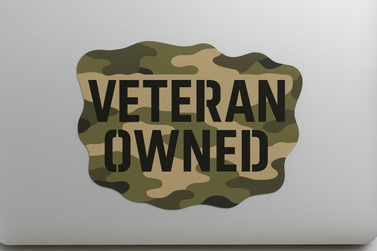 Veteran Owned USA Sticker Decal Vinyl Laptop Car Window Bumper AUTO Water Bottle Helmets Waterproof Camouflage