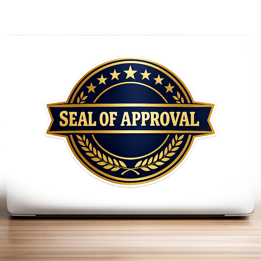 Seal Approval Sticker Decal Vinyl Laptop Car Window Bumper AUTO Water Bottle Helmets Waterproof Certification