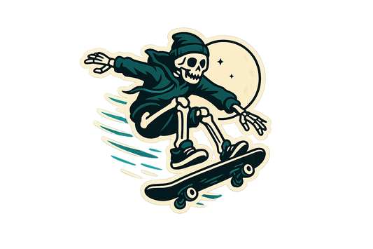 Skeleton Skateboard Sticker Decal Vinyl Laptop Car Window Bumper AUTO Water Bottle Helmets Waterproof