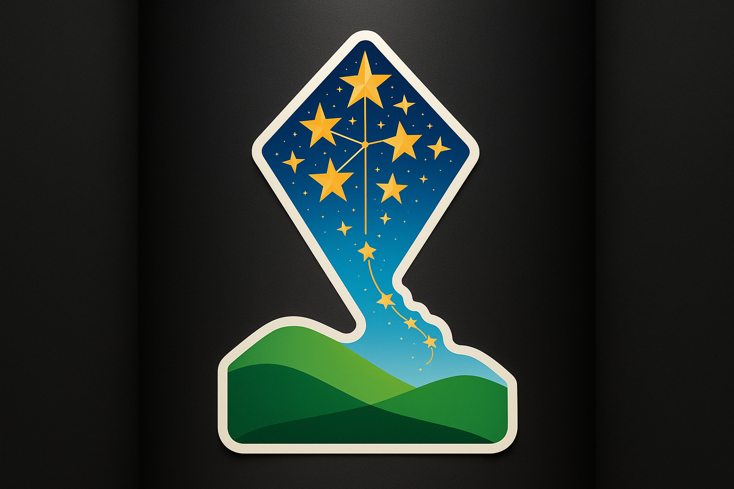Kite of Stars Sticker Decal Vinyl Laptop Car Window Bumper AUTO Water Bottle Helmets Waterproof Sky Hills