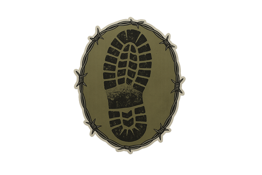 Soldier Boots Sticker Decal Vinyl Laptop Car Window Bumper AUTO Water Bottle Helmets Waterproof Military Barbed Wire
